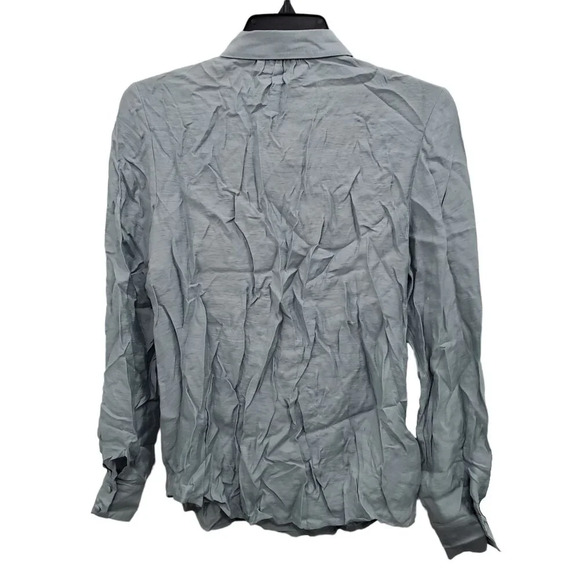 Ann Taylor LOFT Women's Slate Blue Lightweight‎ 1/2 Button Long Sleeve Top NWT S - Picture 9 of 9